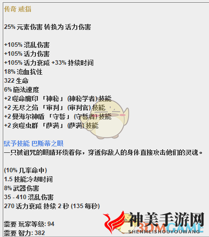《恐怖黎明》葫芦娃戒指属性一览