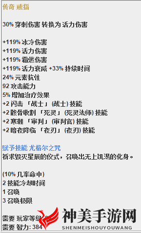 《恐怖黎明》葫芦娃戒指属性一览