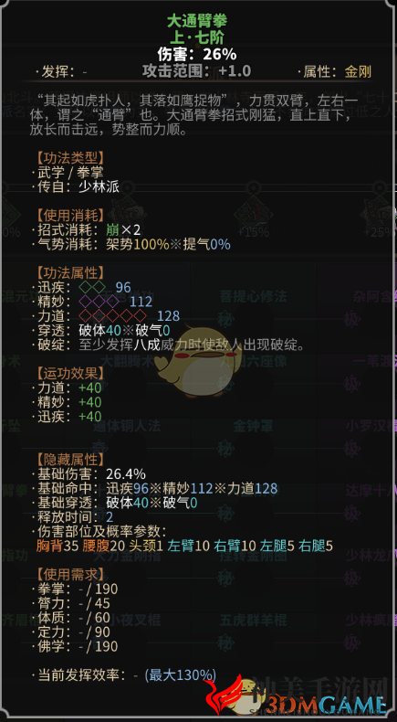 《太吾绘卷》少林派拳掌功法一览