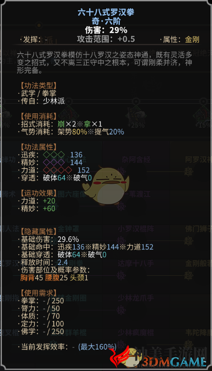 《太吾绘卷》少林派拳掌功法一览