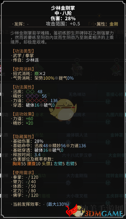 《太吾绘卷》少林派拳掌功法一览
